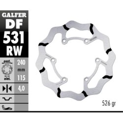 Disque de frein Galfer fixe wave rainuré
