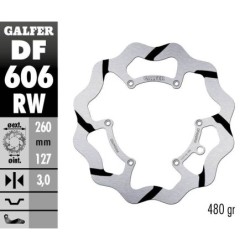 Disque de frein Galfer fixe wave rainuré