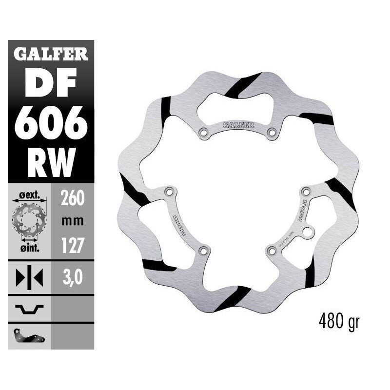 Disque de frein Galfer fixe wave rainuré Disque de frein Galfer fixe wave rainuré