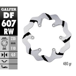 Disque de frein Galfer fixe wave rainuré