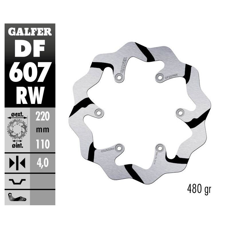 Disque de frein Galfer fixe wave rainuré Disque de frein Galfer fixe wave rainuré