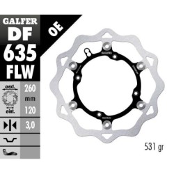 Disque de frein Galfer flottant wave centre acier