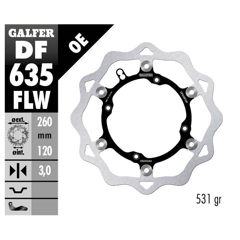 Disque de frein Galfer flottant wave centre acier Disque de frein Galfer flottant wave centre acier