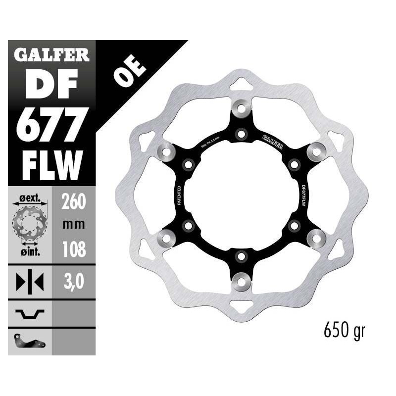 Disque de frein Galfer flottant wave centre acier Disque de frein Galfer flottant wave centre acier