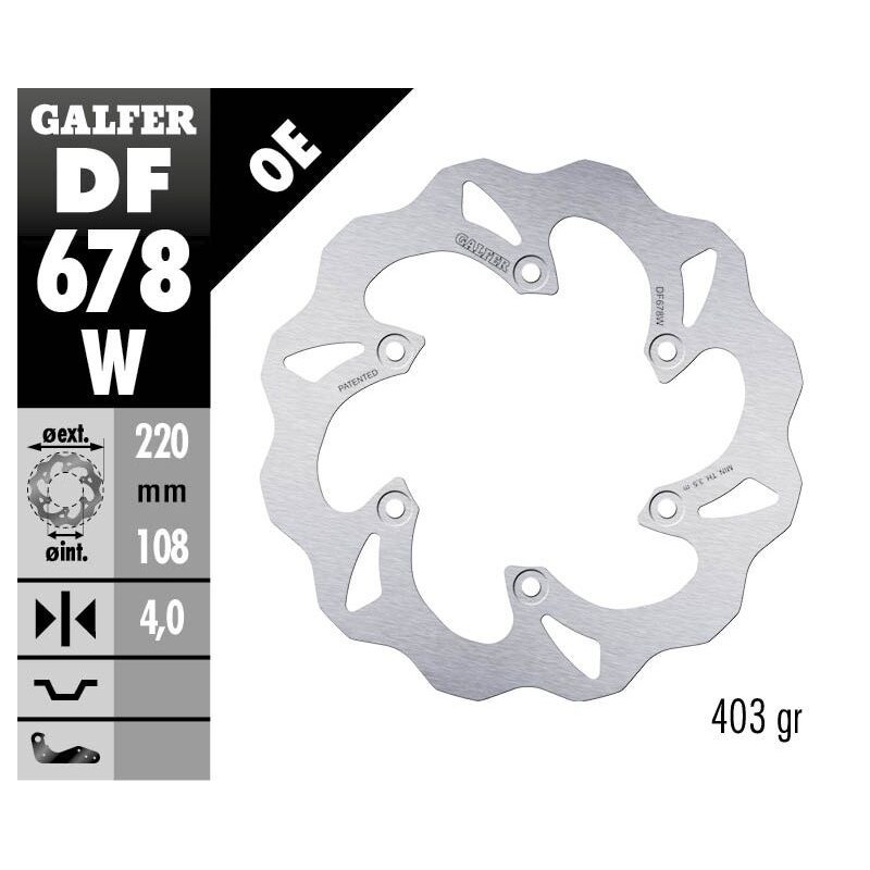 Disque de frein Galfer fixe wave
