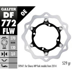 Disque de frein Galfer flottant wave centre acier