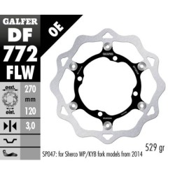 Disque de frein Galfer flottant wave rainuré