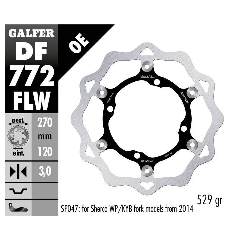 Disque de frein Galfer flottant wave rainuré Disque de frein Galfer flottant wave rainuré