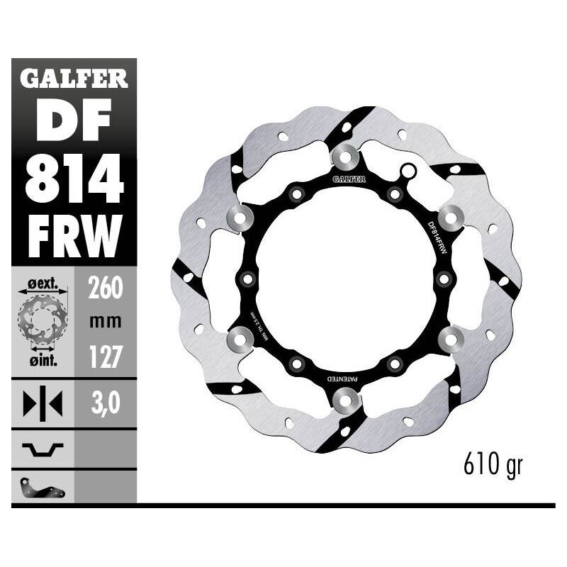 Disque de frein Galfer flottant wave rainuré Disque de frein Galfer flottant wave rainuré