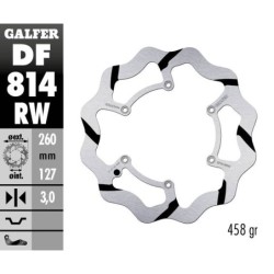 Disque de frein Galfer fixe wave rainuré