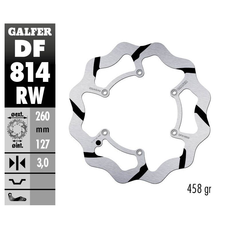 Disque de frein Galfer fixe wave rainuré Disque de frein Galfer fixe wave rainuré
