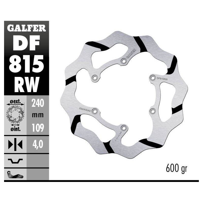 Disque de frein Galfer fixe wave rainuré Disque de frein Galfer fixe wave rainuré