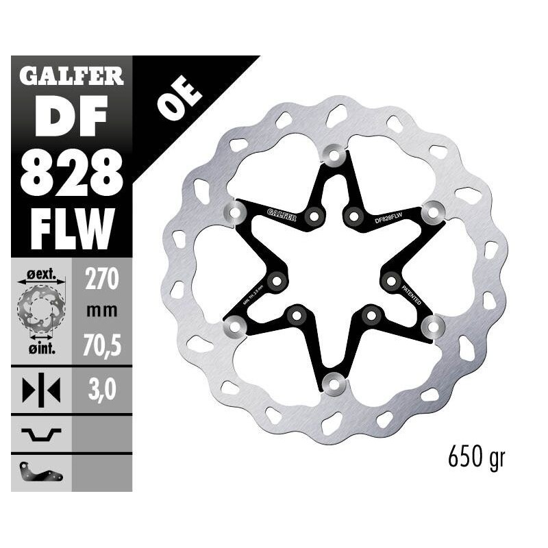 Disque de frein Galfer flottant wave centre acier Disque de frein Galfer flottant wave centre acier