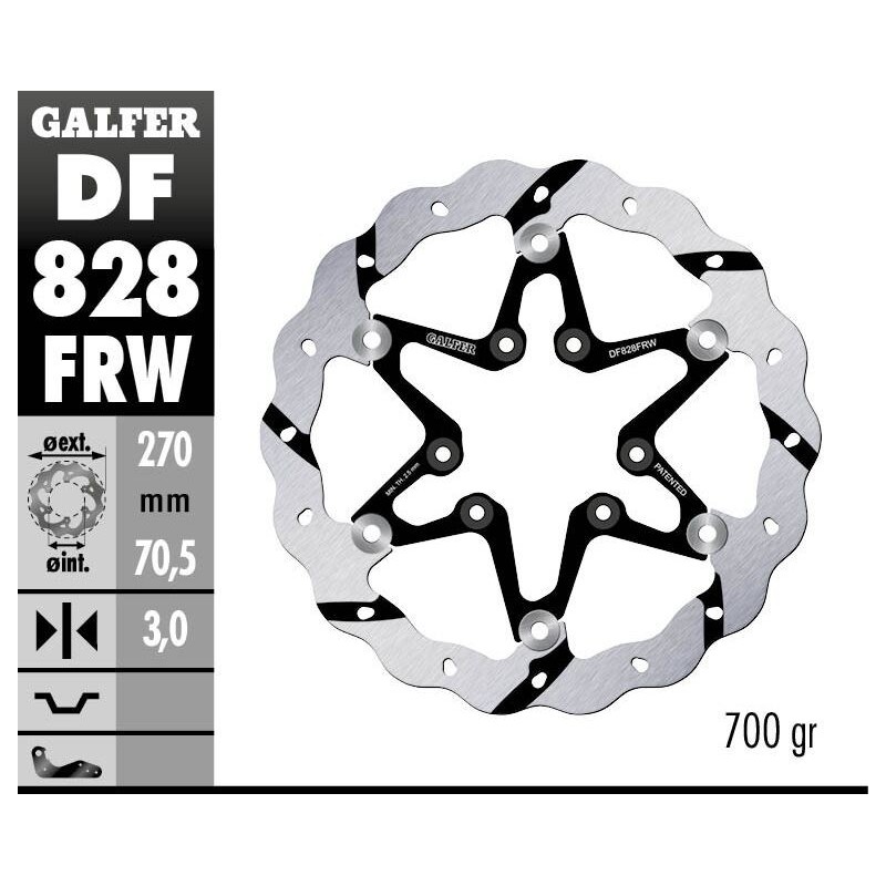 Disque de frein Galfer flottant wave rainuré Disque de frein Galfer flottant wave rainuré