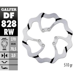 Disque de frein Galfer fixe wave rainuré