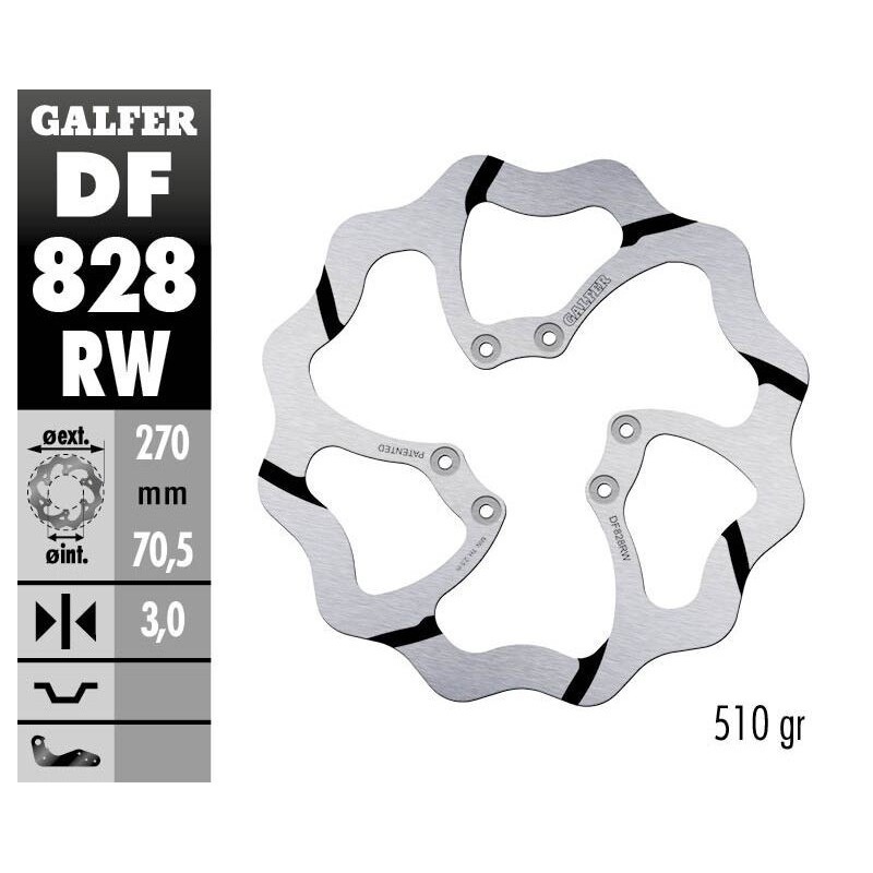 Disque de frein Galfer fixe wave rainuré Disque de frein Galfer fixe wave rainuré