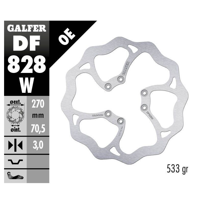 Disque de frein Galfer fixe wave