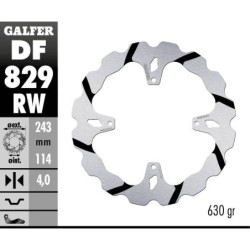 Disque de frein Galfer fixe wave rainuré