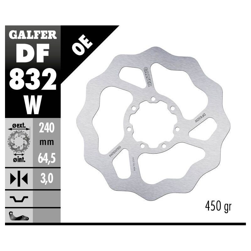 Disque de frein Galfer fixe wave 240mm Disque de frein Galfer fixe wave 240mm