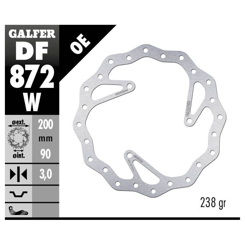 Disque de frein Galfer fixe wave 200mm