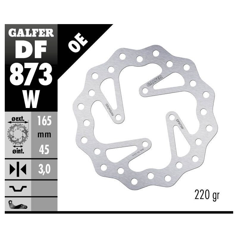 Disque de frein Galfer fixe wave 165mm Disque de frein Galfer fixe wave 165mm