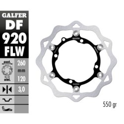 Disque de frein Galfer flottant wave centre acier