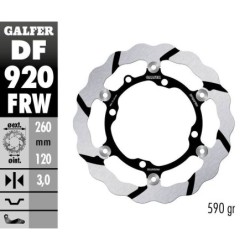 Disque de frein Galfer flottant wave rainuré