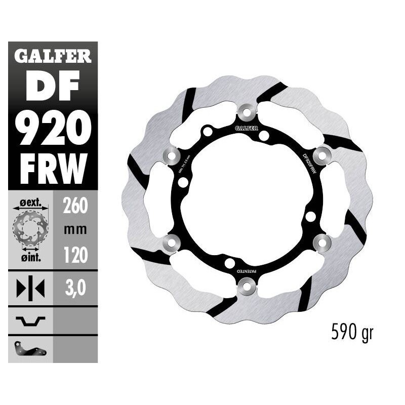 Disque de frein Galfer flottant wave rainuré Disque de frein Galfer flottant wave rainuré