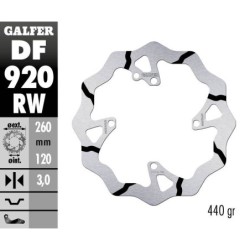 Disque de frein Galfer fixe wave rainuré 260mm