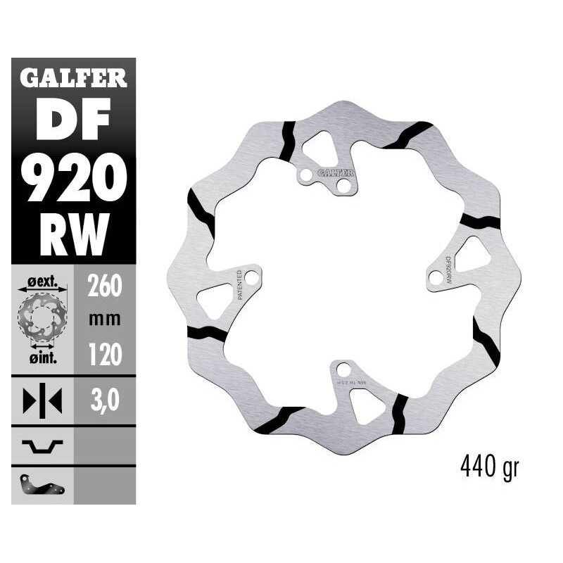 Disque de frein Galfer fixe wave rainuré 260mm Disque de frein Galfer fixe wave rainuré 260mm