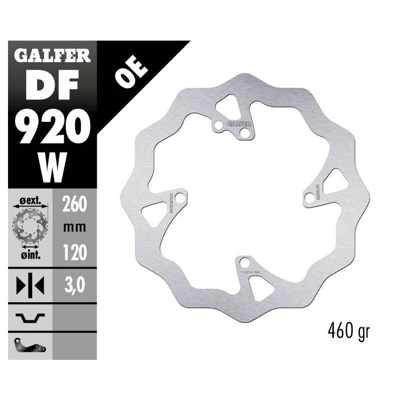 Disque de frein Galfer fixe wave 260mm Disque de frein Galfer fixe wave 260mm