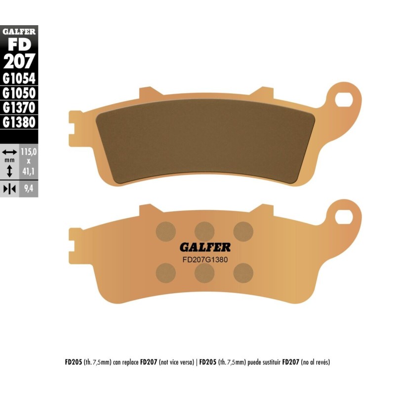Plaquettes de frein Galfer sintered street Plaquettes de frein Galfer sintered street