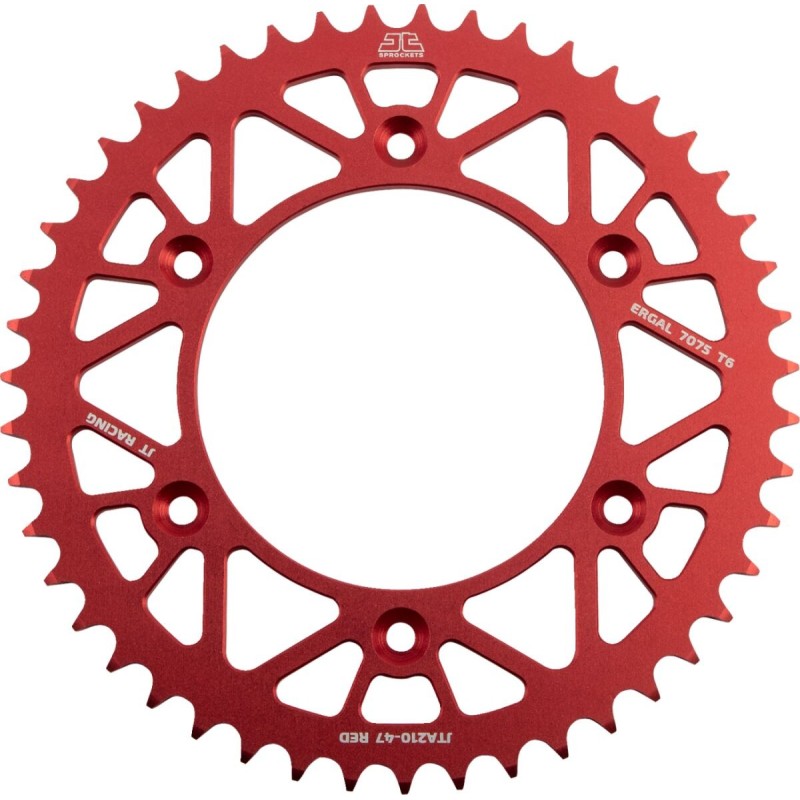 Couronne JT SPROCKETS aluminium ultra-light anti-boue HONDA CR CRF 47 dents Rouge Couronne JT SPROCKETS aluminium ultra-light anti-boue HONDA CR CRF 47 dents Rouge