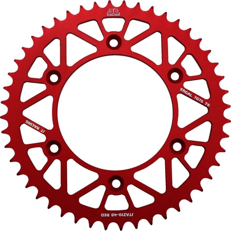 Couronne JT SPROCKETS aluminium ultra-light anti-boue HONDA CR CRF 48 dents Rouge Couronne JT SPROCKETS aluminium ultra-light anti-boue HONDA CR CRF 48 dents Rouge