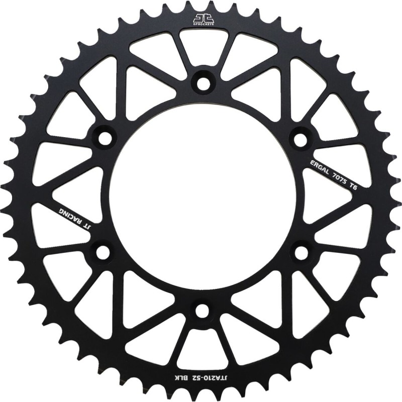 Couronne JT SPROCKETS aluminium ultra-light anti-boue HONDA CR CRF 52 dents Noir Couronne JT SPROCKETS aluminium ultra-light anti-boue HONDA CR CRF 52 dents Noir