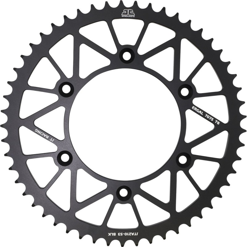 Couronne JT SPROCKETS aluminium ultra-light anti-boue HONDA CR CRF 53 dents Noir Couronne JT SPROCKETS aluminium ultra-light anti-boue HONDA CR CRF 53 dents Noir