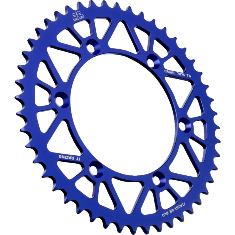 Couronne JT SPROCKETS aluminium ultra-light anti-boue YAMAHA YZ YZF WRF 48 dents Bleu Couronne JT SPROCKETS aluminium ultra-light anti-boue YAMAHA YZ YZF WRF 48 dents Bleu