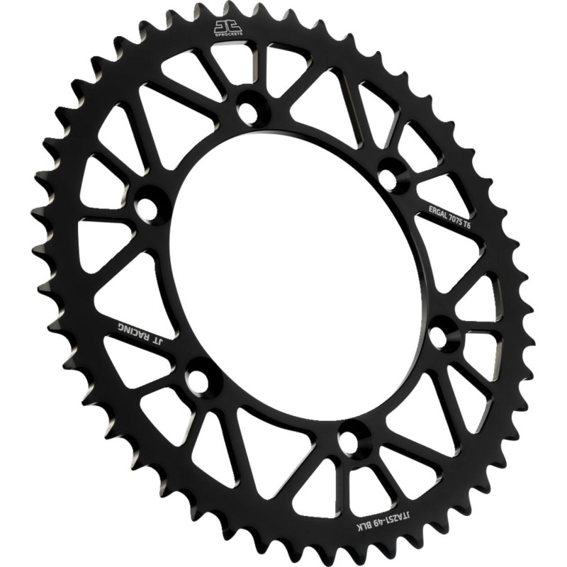 Couronne JT SPROCKETS aluminium ultra-light anti-boue YAMAHA YZ YZF WRF 49 dents Noir Couronne JT SPROCKETS aluminium ultra-light anti-boue YAMAHA YZ YZF WRF 49 dents Noir