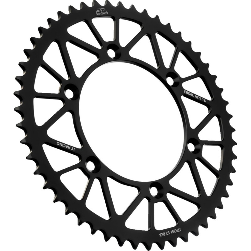 Couronne JT SPROCKETS aluminium ultra-light anti-boue YAMAHA YZ YZF WRF 52 dents Noir Couronne JT SPROCKETS aluminium ultra-light anti-boue YAMAHA YZ YZF WRF 52 dents Noir