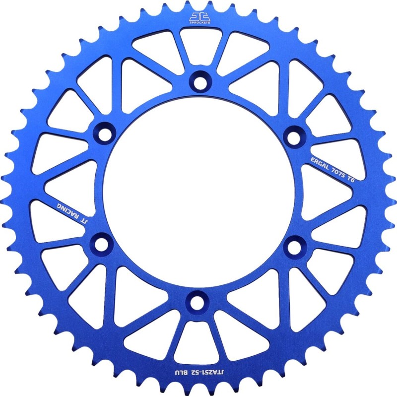 Couronne JT SPROCKETS aluminium ultra-light anti-boue YAMAHA YZ YZF WRF 52 dents Bleu Couronne JT SPROCKETS aluminium ultra-light anti-boue YAMAHA YZ YZF WRF 52 dents Bleu