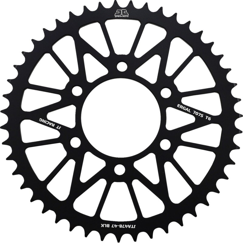 Couronne JT SPROCKETS aluminium ultra-light anti-boue 47 dents KAWASAKI Noir Couronne JT SPROCKETS aluminium ultra-light anti-boue 47 dents KAWASAKI Noir