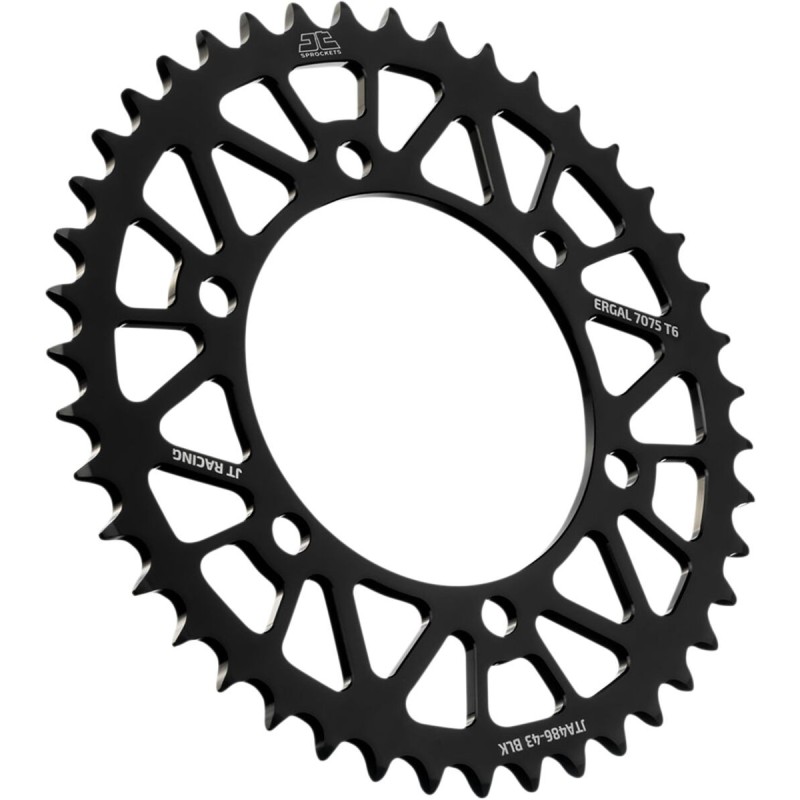 Couronne JT SPROCKETS aluminium ultra-light anti-boue 43 dents KAWASAKI / YAMAHA Noir Couronne JT SPROCKETS aluminium ultra-light anti-boue 43 dents KAWASAKI / YAMAHA Noir