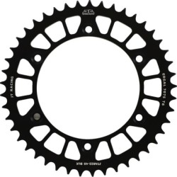 Couronne JT SPROCKETS aluminium ultra-light anti-boue SHERCO / BETA / GAS GAS - 2019 / HVA - 2014 45 dents Noir
