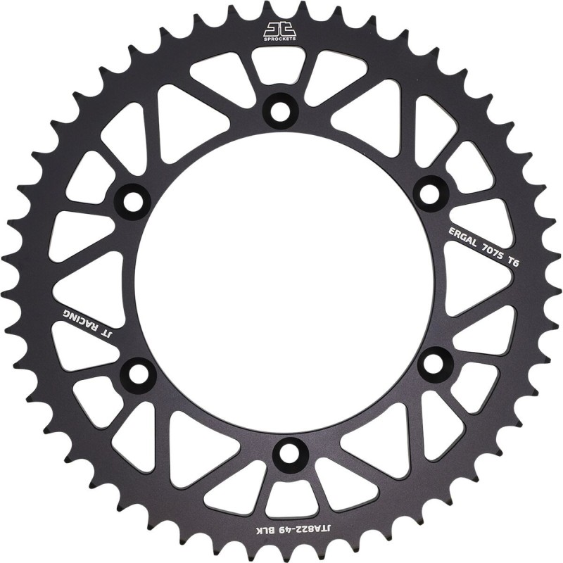 Couronne JT SPROCKETS aluminium ultra-light anti-boue SHERCO / BETA / GAS GAS - 2019 / HVA - 2014 49 dents Noir Couronne JT SPROCKETS aluminium ultra-light anti-boue SHERCO / BETA / GAS GAS - 2019 / HVA - 2014 49 dents Noir