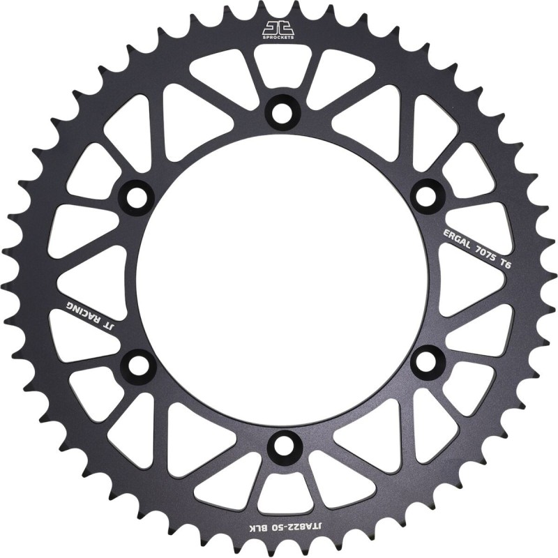Couronne JT SPROCKETS aluminium ultra-light anti-boue SHERCO / BETA / GAS GAS - 2019 / HVA - 2014 50 dents Noir Couronne JT SPROCKETS aluminium ultra-light anti-boue SHERCO / BETA / GAS GAS - 2019 / HVA - 2014 50 dents Noir
