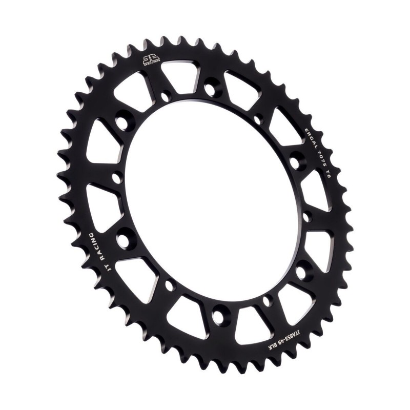 Couronne JT SPROCKETS aluminium ultra-light anti-boue YAMAHA YZ WR avant 1998 49 dents Noir Couronne JT SPROCKETS aluminium ultra-light anti-boue YAMAHA YZ WR avant 1998 49 dents Noir