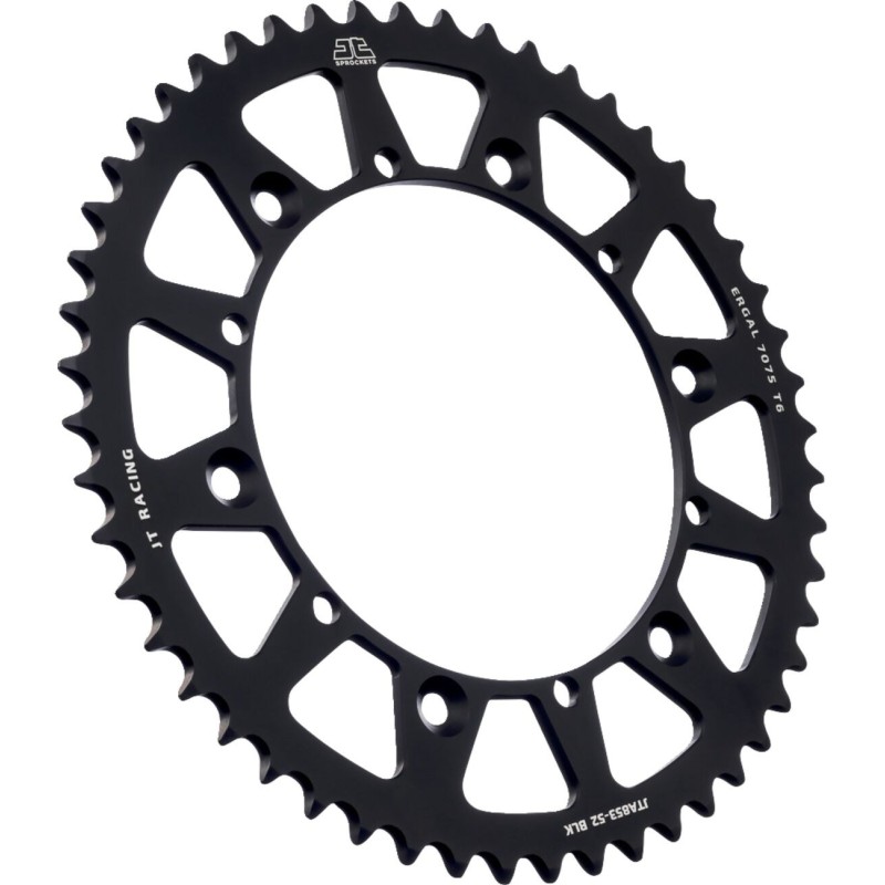 Couronne JT SPROCKETS aluminium ultra-light anti-boue YAMAHA YZ WR avant 1998 52 dents Noir Couronne JT SPROCKETS aluminium ultra-light anti-boue YAMAHA YZ WR avant 1998 52 dents Noir