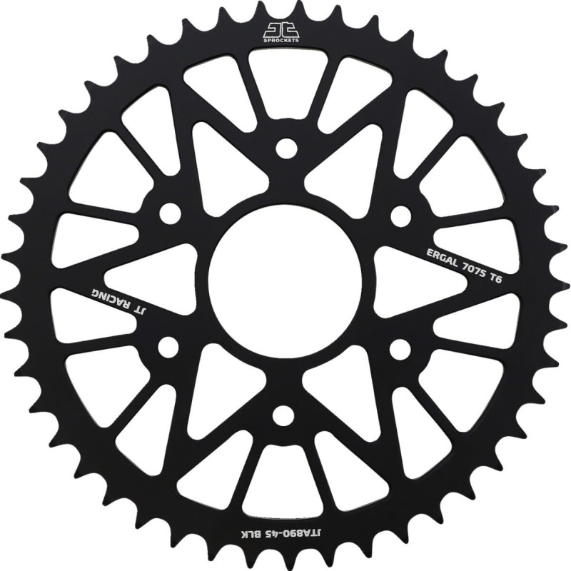 Couronne JT SPROCKETS aluminium ultra-light anti-boue 45 dents KTM DUKE Noir Couronne JT SPROCKETS aluminium ultra-light anti-boue 45 dents KTM DUKE Noir