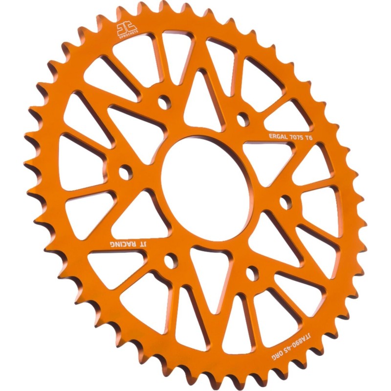 Couronne JT SPROCKETS aluminium ultra-light anti-boue 45 dents KTM DUKE Orange Couronne JT SPROCKETS aluminium ultra-light anti-boue 45 dents KTM DUKE Orange