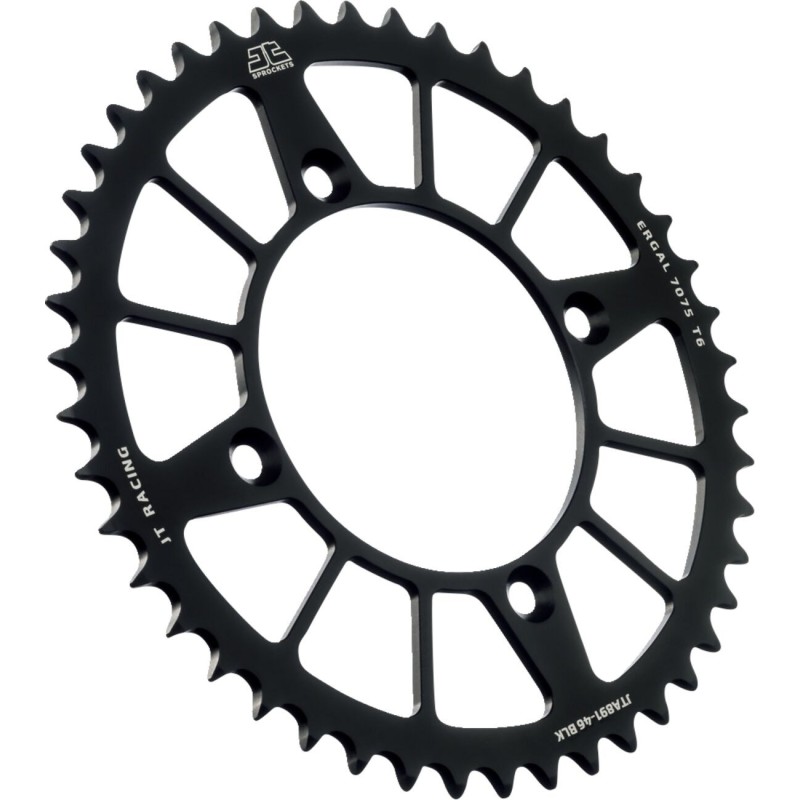 Couronne JT SPROCKETS aluminium ultra-light anti-boue 46 dents KTM FREERIDE Noir Couronne JT SPROCKETS aluminium ultra-light anti-boue 46 dents KTM FREERIDE Noir